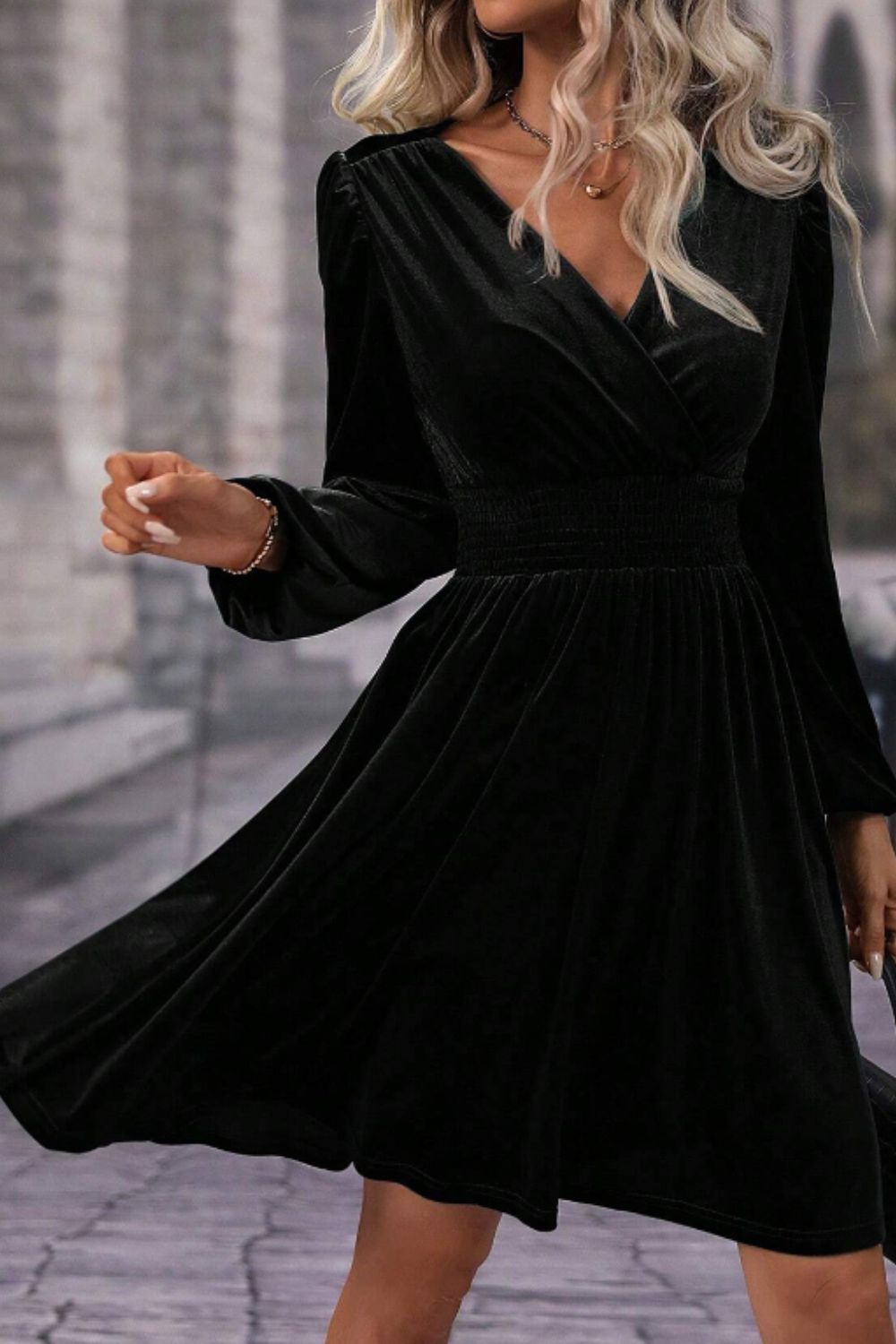 black long sleeve dress high neck Tova | Black High-Neck Long-Sleeve Maxi Dress