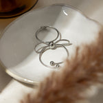 Stainless Steel Silver-Plated Bow Ring