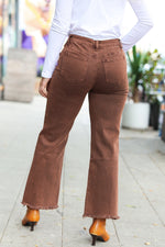 Can't Lose Mahogany Straight Leg High Waist Ankle Pants