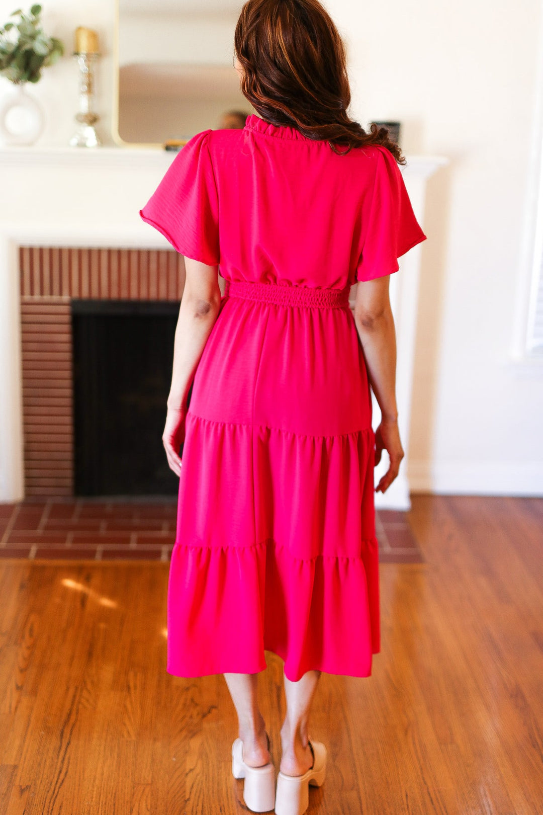 Hello Beautiful Fuchsia Fit & Flare Smocked Waist Maxi Dress