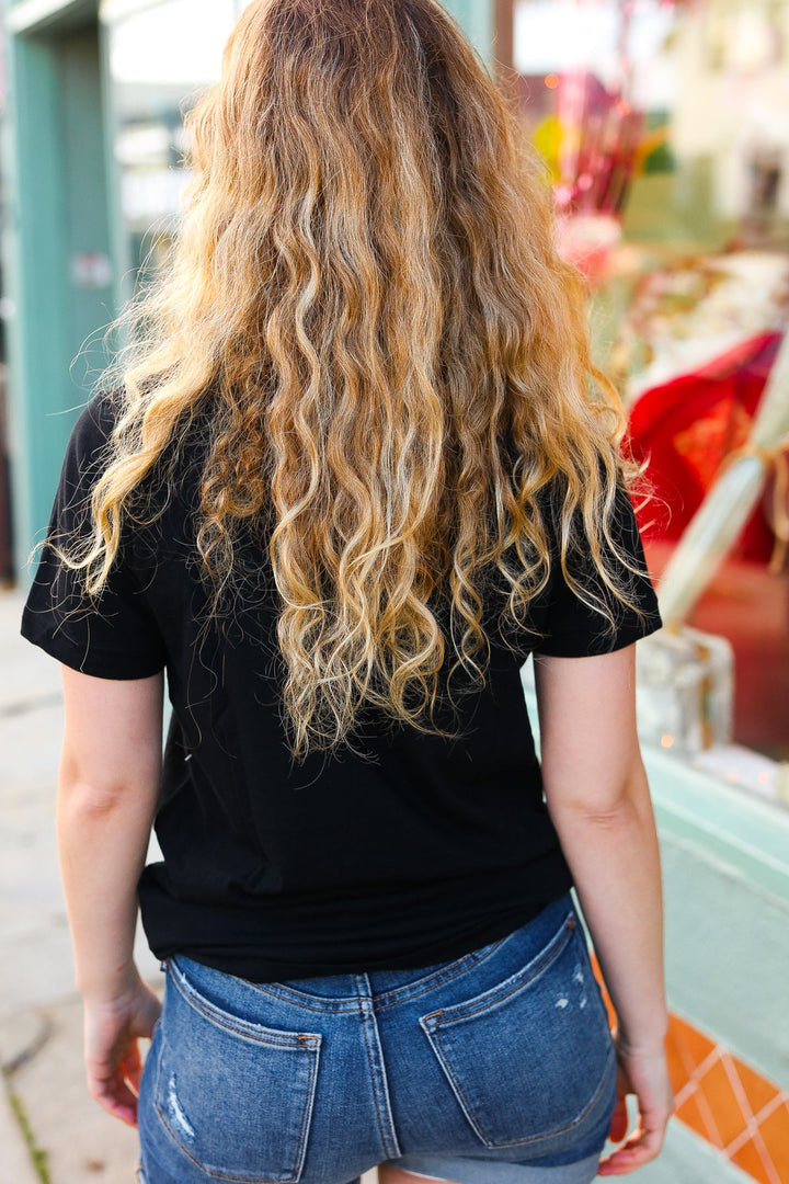 Black Cotton HOWDY DARLING Graphic Tee