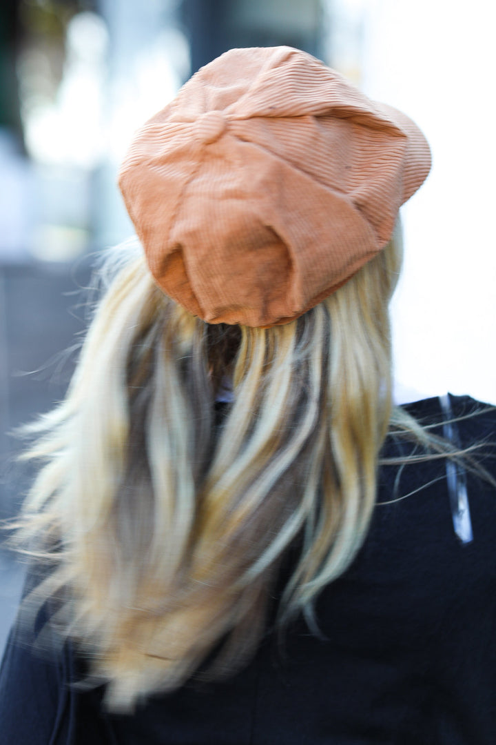 Camel Paperboy Corduroy Cap