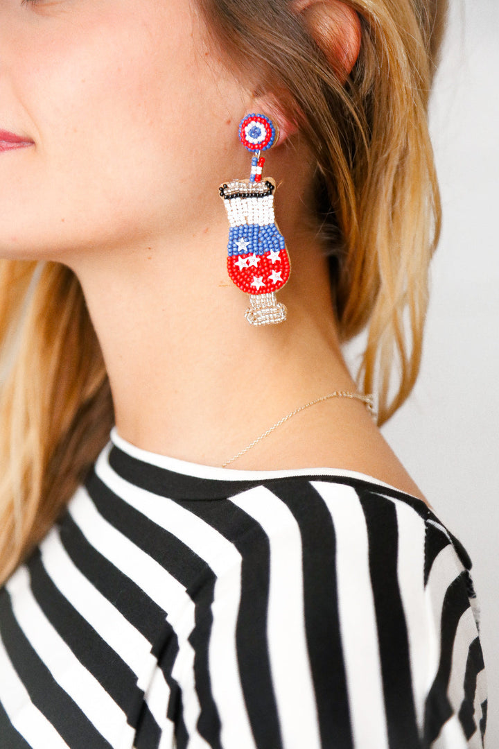 Freedom Cocktail Beaded Dangle Earrings