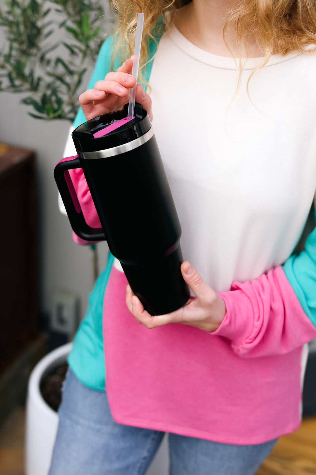 Black Insulated 38oz. Tumbler with Straw