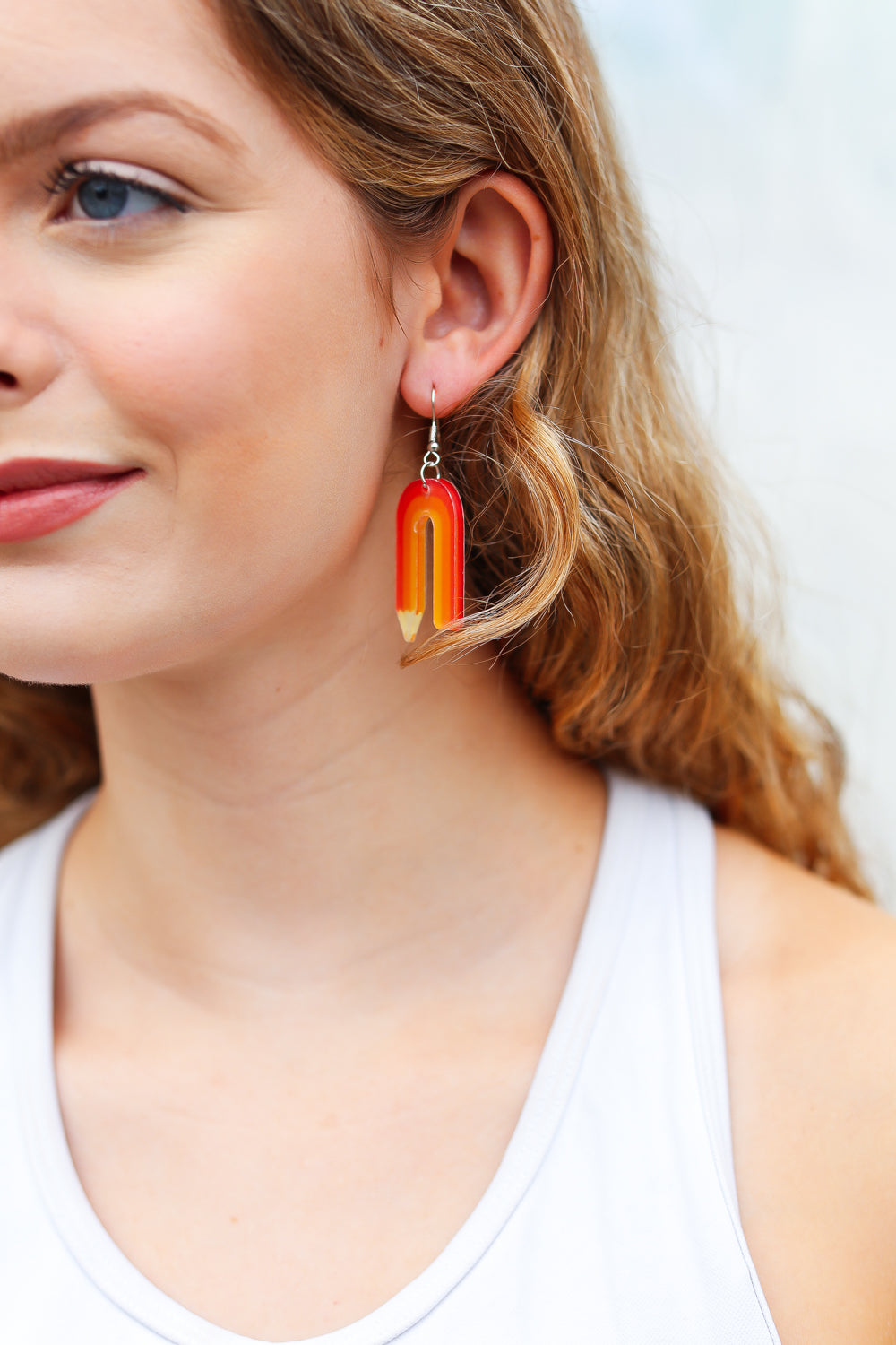 Back To School Curved Pencil Earring