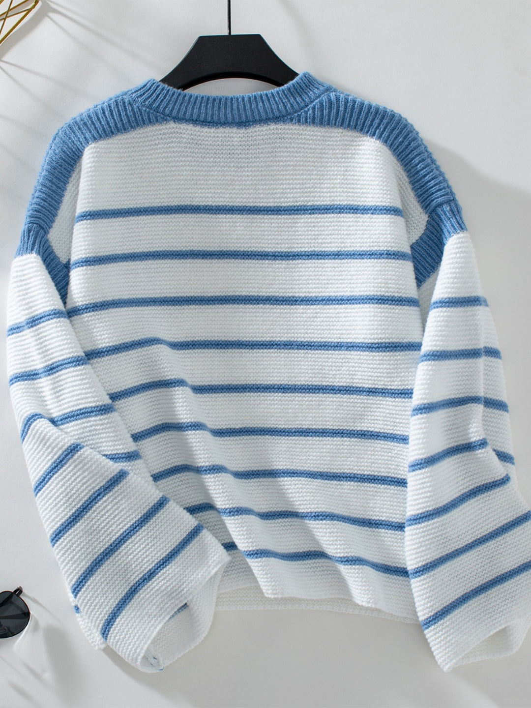 Striped Round Neck Long Sleeve Sweater