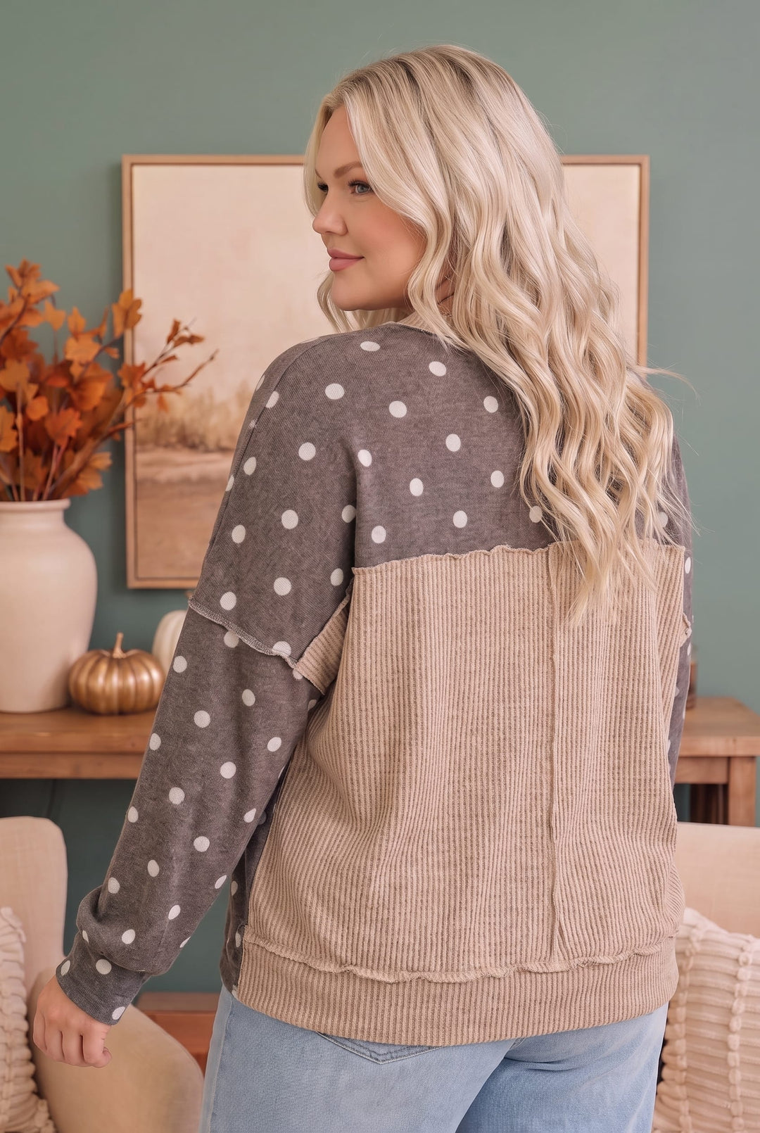 Connect the Dots Oversized Pullover Sweater Top