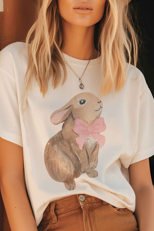 VINTAGE BUNNY WITH RIBBON Graphic Tee