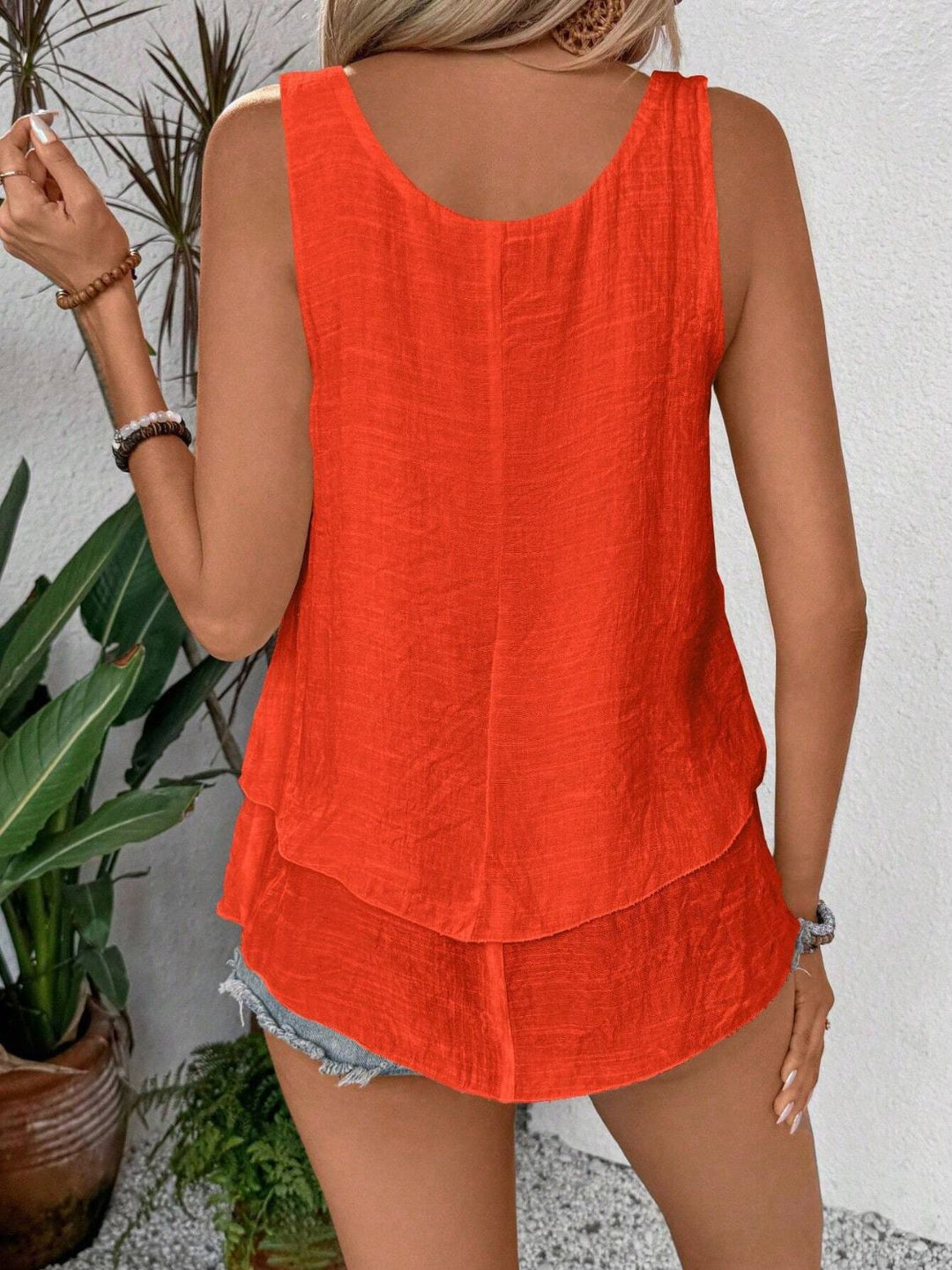 Layered Scoop Neck Wide Strap Tank