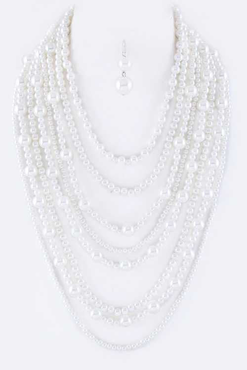 Million Pearls Layer Necklace Set