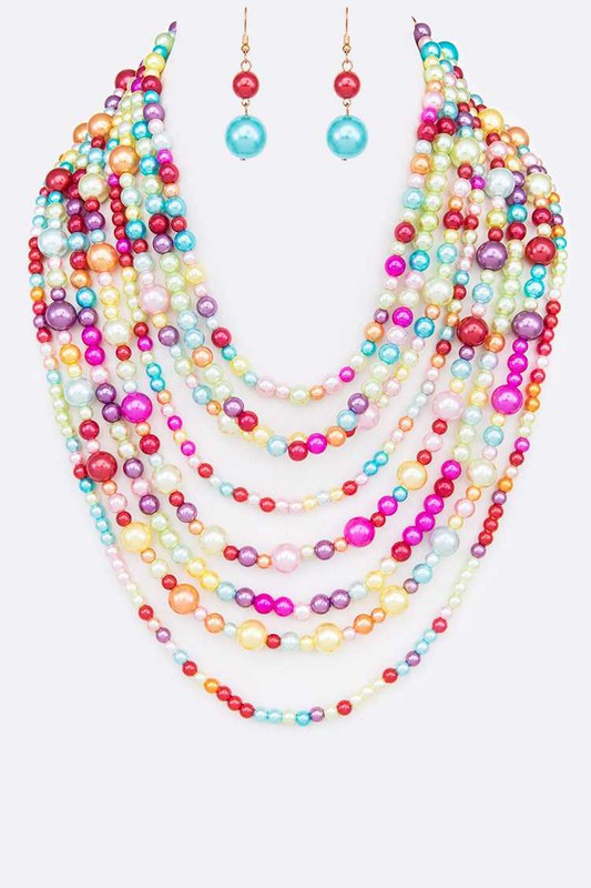 Million Pearls Layer Necklace Set