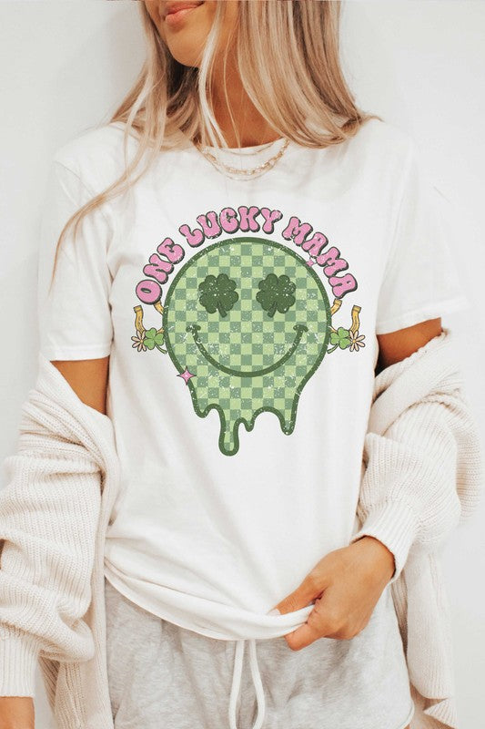 ONE LUCKY MAMA Graphic T-Shirt