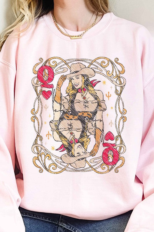 WESTERN QUEEN OF HEARTS OVERSIZED SWEATSHIRT