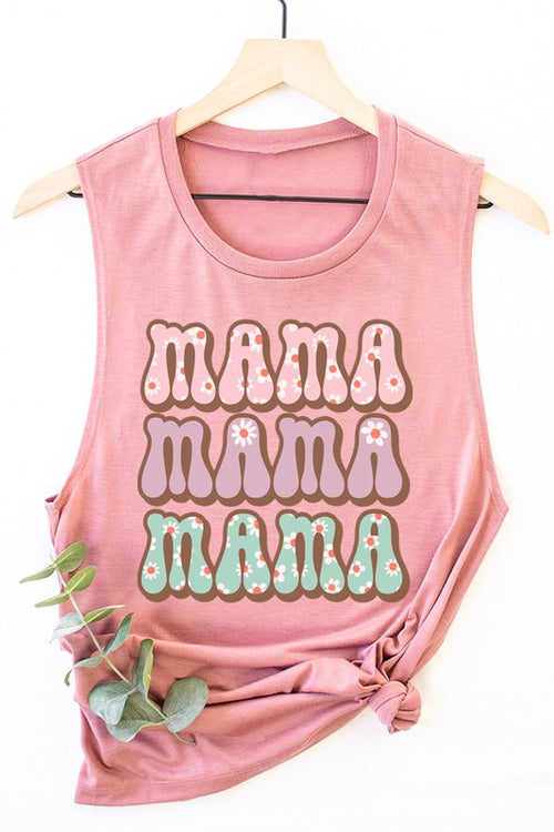 Mother's Day Mama Flower Letters Tank Top
