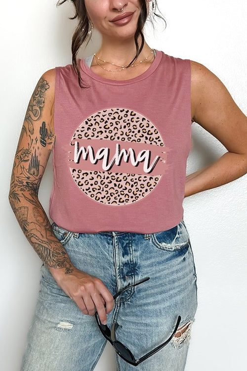 Mother's Day Neutral Mama Circle Muscle Tank Top