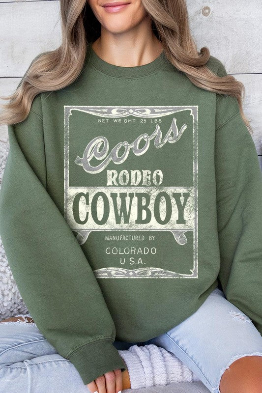 Coors Rodeo Cowboy Graphic Fleece Sweatshirts