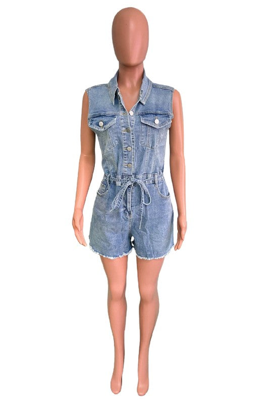 WOMEN FASHION DENIM ROMPERS