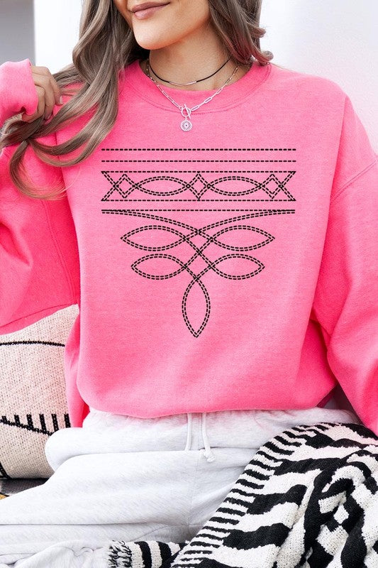 Western Boot Stitch Graphic Sweatshirt