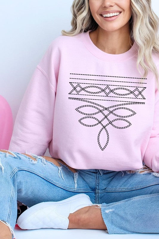 Western Boot Stitch Graphic Sweatshirt