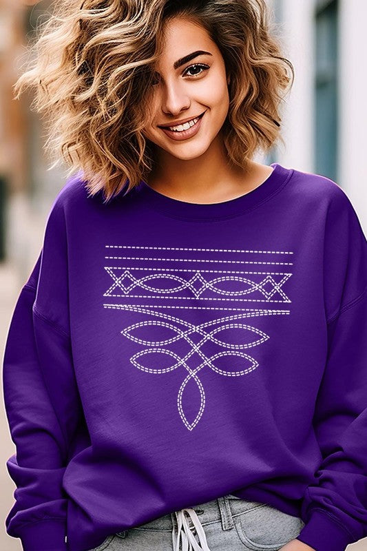 Western Boot Stitch Graphic Sweatshirt