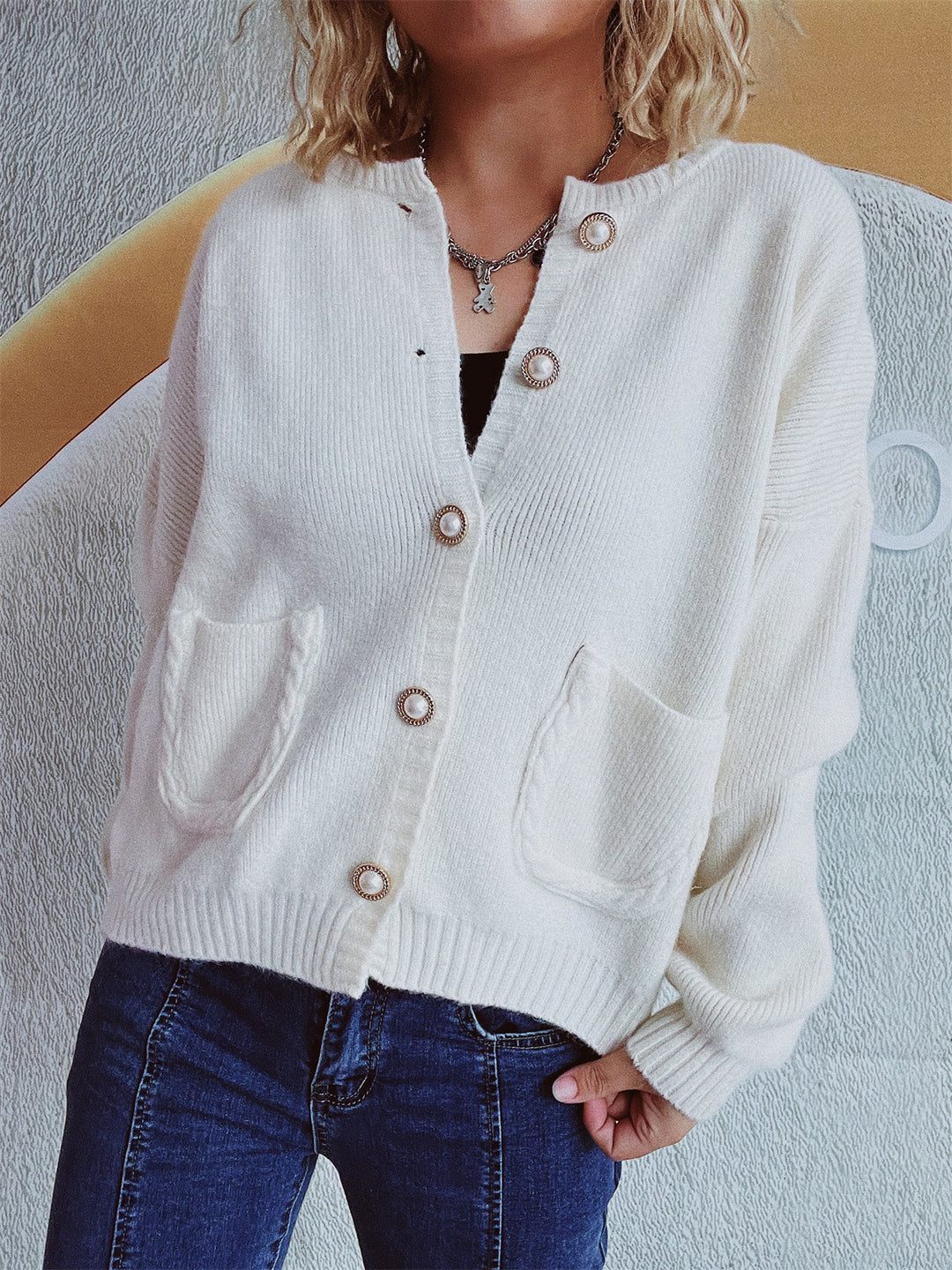 Button Up Long Sleeve Cardigan