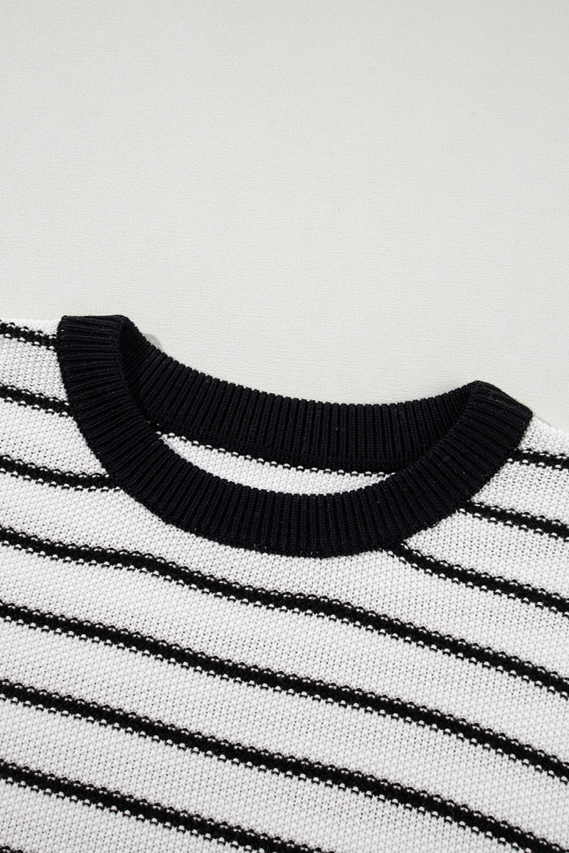 Striped Round Neck Knit Top