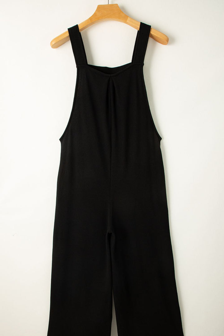 Buttoned Wide Leg Overalls