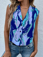 Full Size Printed Button Up Tank