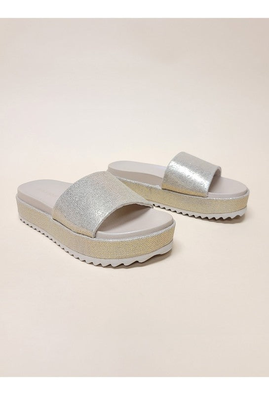 OPEN TOE SLIDE PLATFORM SANDALS