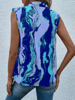 Full Size Printed Button Up Tank