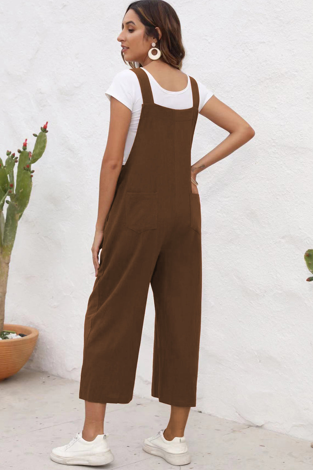 Full Size Square Neck Wide Strap Jumpsuit