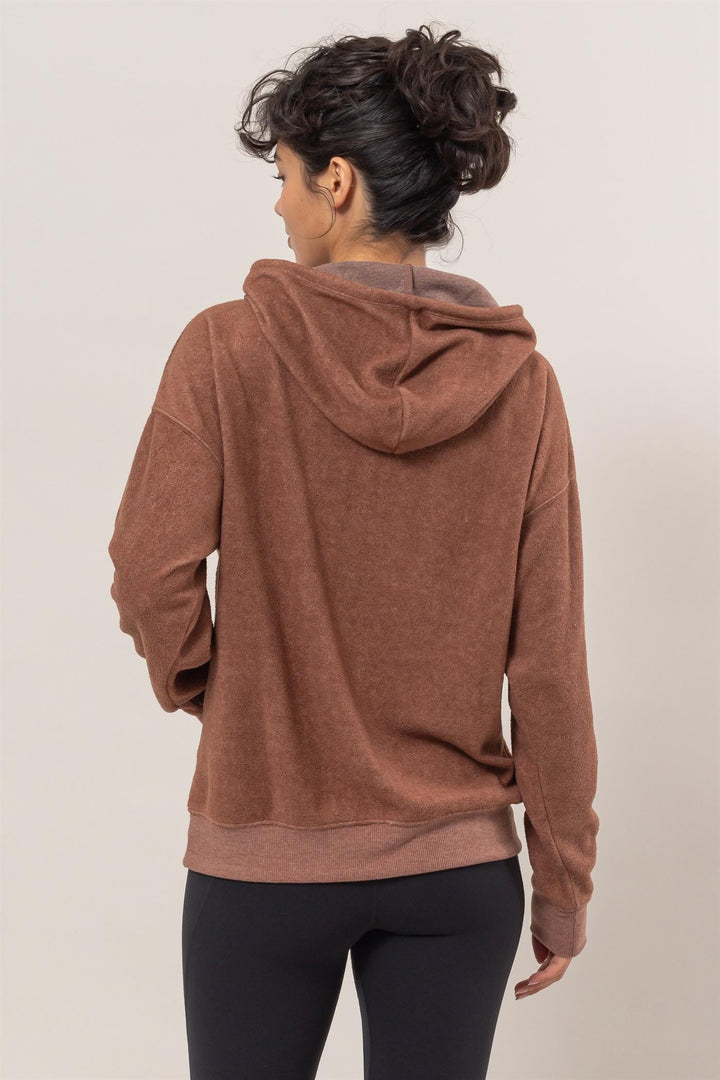 HYFVE Brushed Long Sleeve Hoodie with Kangaroo Pocket