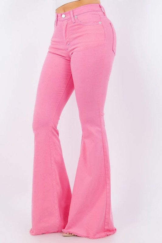 GJG Bell Bottom Jean in Pink Inseam 32