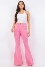 GJG Bell Bottom Jean in Pink Inseam 32
