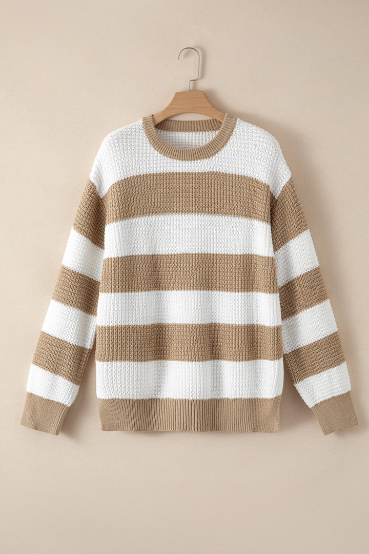 Color Block Round Neck Sweater