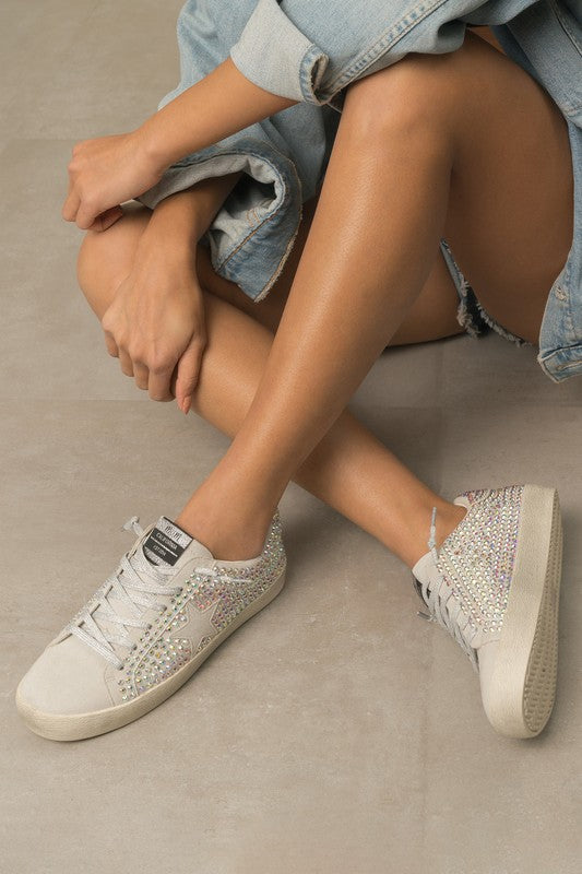 Glam Rhinestone Star Sneakers