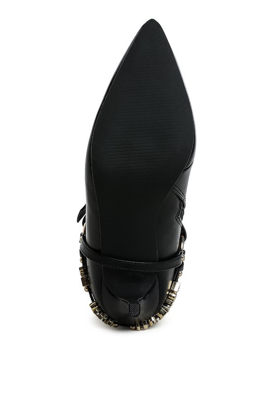 Nicene Harness Detail Stiletto Boots