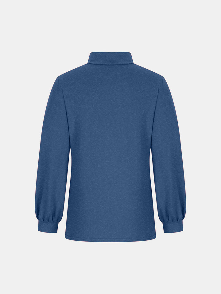 Full Size Mock Neck Long Sleeve T-Shirt