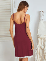 Lace Detail V-Neck Lounge Dress