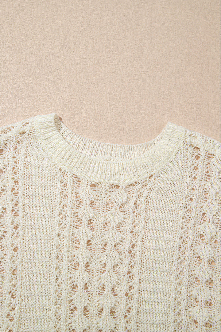 Hollow Out Drop Shoulder Sweater