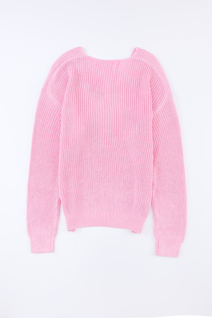 V-Neck Drop Shoulder Sweater