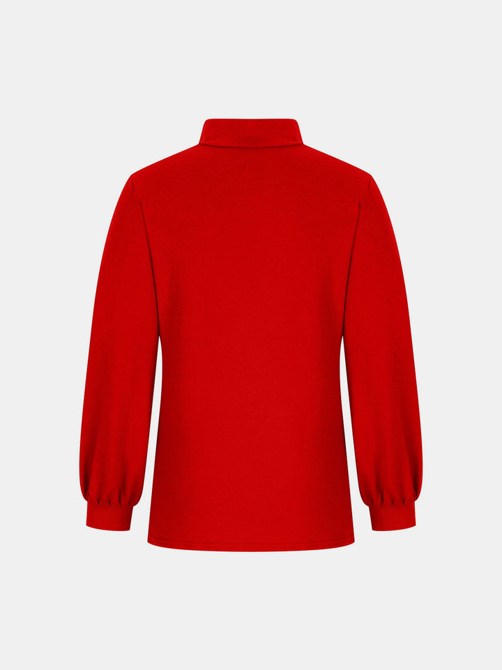 Full Size Mock Neck Long Sleeve T-Shirt