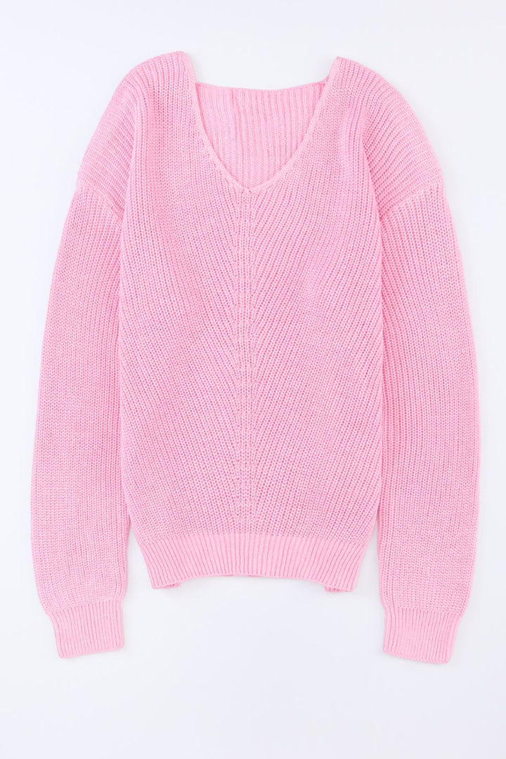 V-Neck Drop Shoulder Sweater