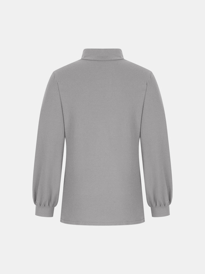 Full Size Mock Neck Long Sleeve T-Shirt