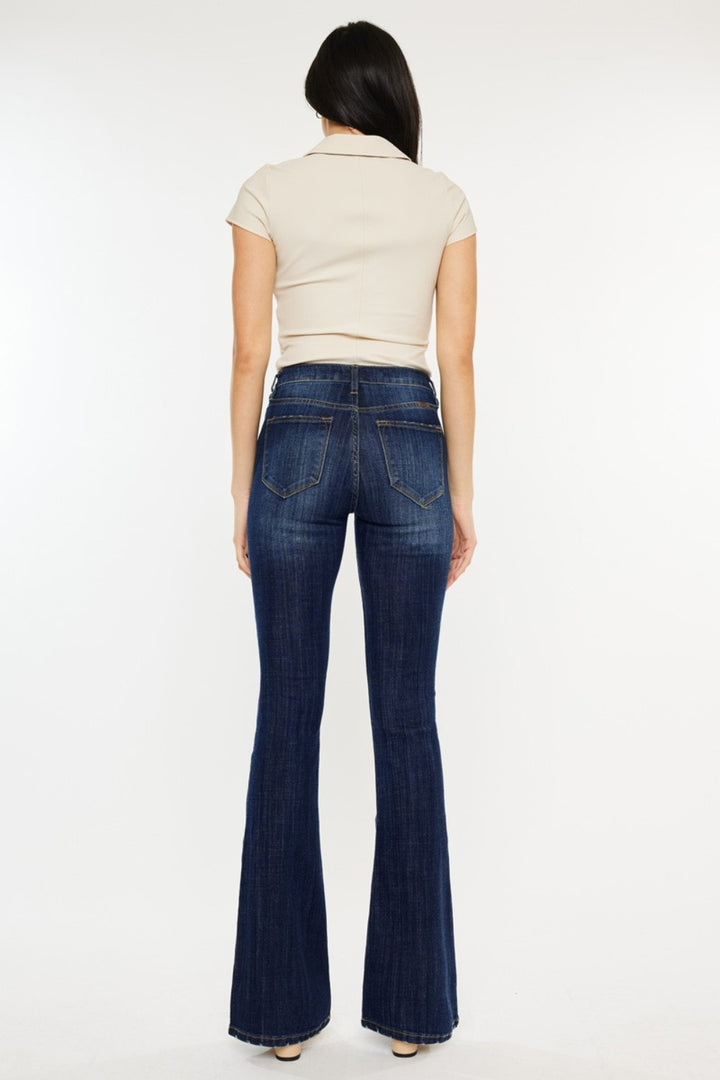 Kancan Full Size Mid Rise Slim Flare Jeans