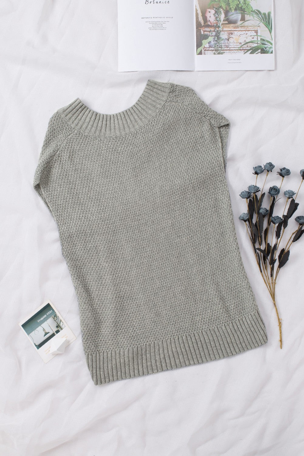 Cable-Knit V-Neck Sweater Vest