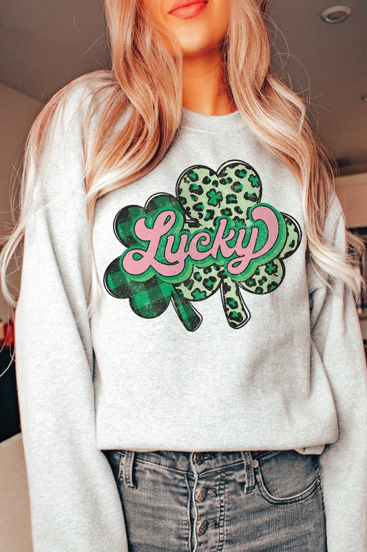LUCKY CLOVERS Graphic Sweatshirt