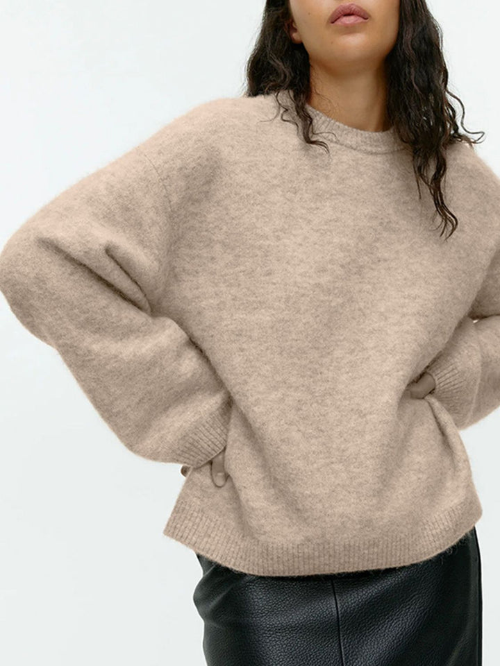 Round Neck Drop Shoulder Sweater