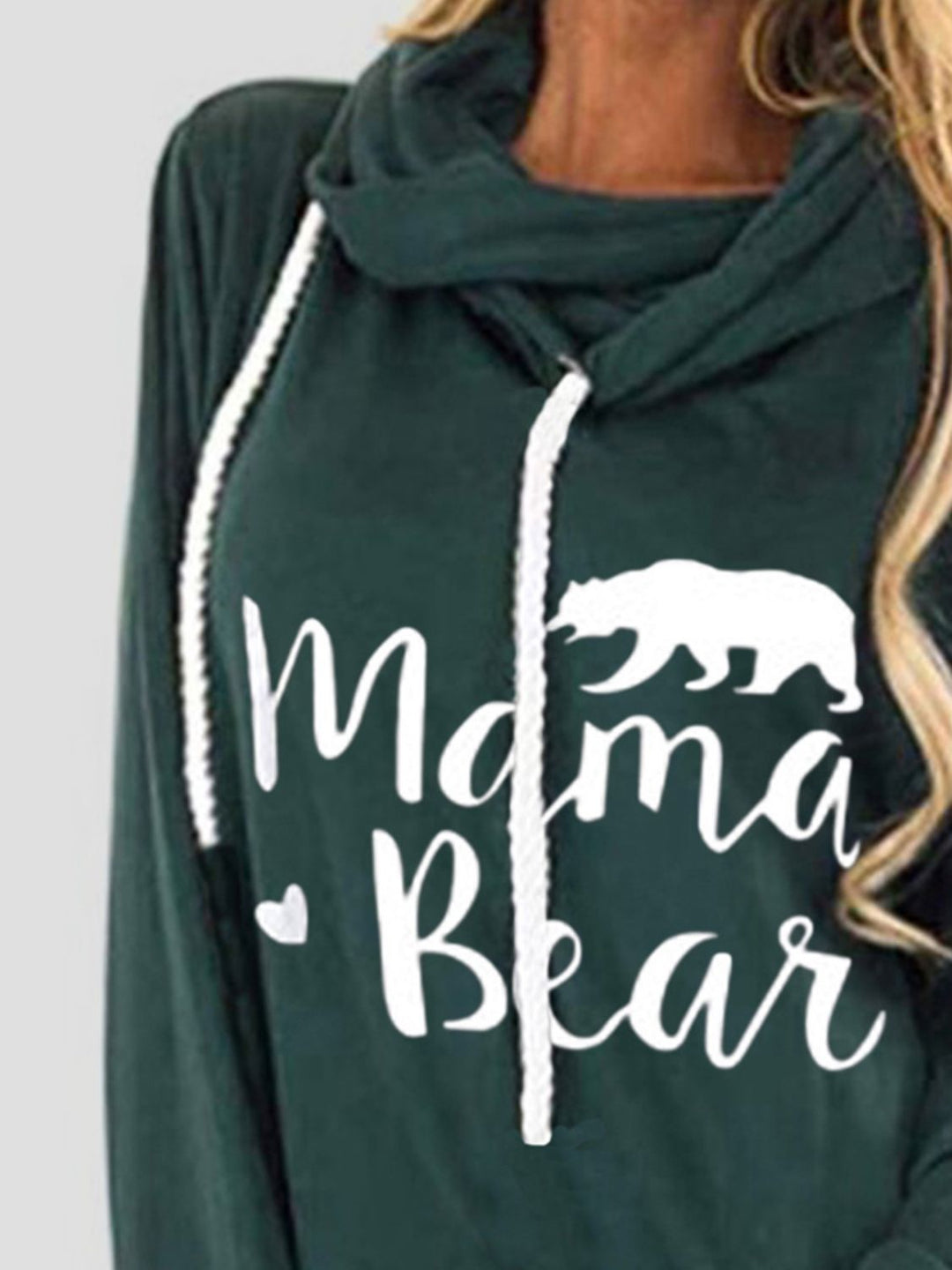 Drawstring Letter Graphic Long Sleeve Hoodie