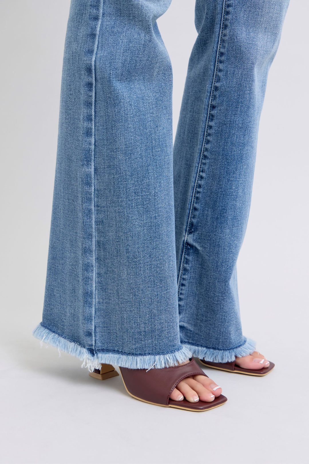 Judy Blue Full Size Raw Hem High Rise Bootcut Jeans